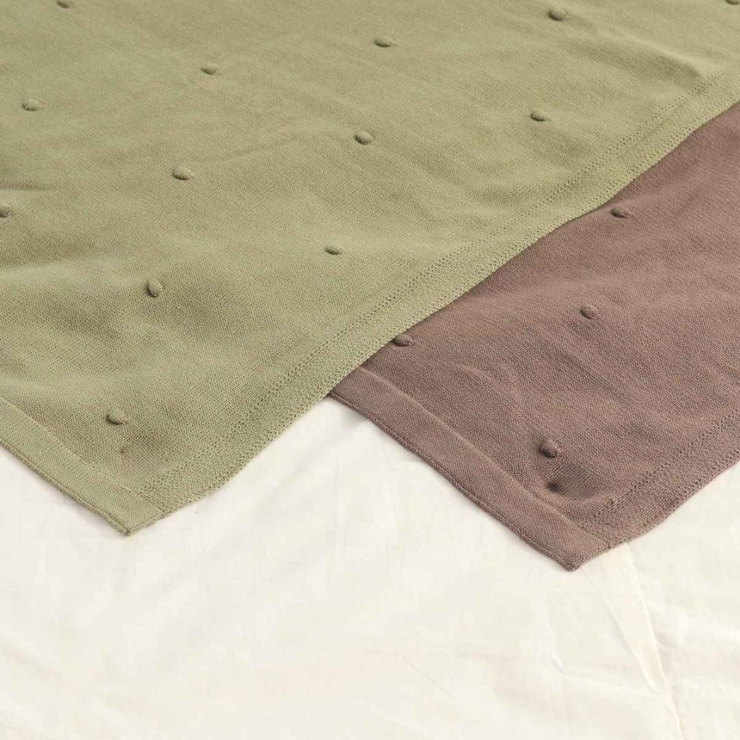 Bubble Marley Brown Cotton Knitted Throw Blanket (50 in x 60 in)