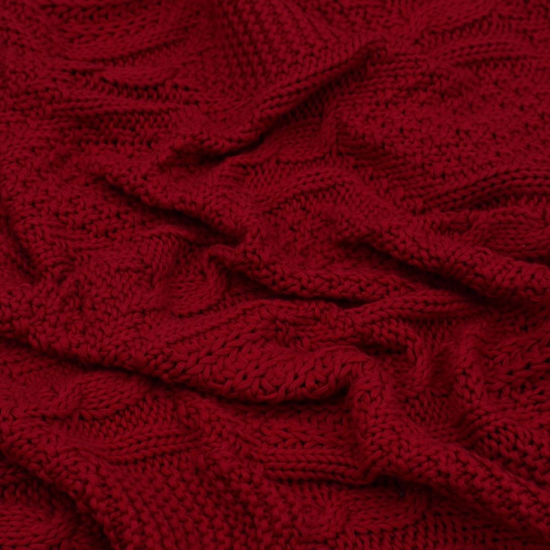 Classic Diamond Pale Pink Cotton Knitted Throw Blanket (50 in x 66 in)