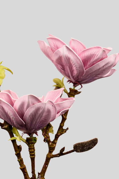 Faux Magnolia Elegant Flower Stem - Mauve