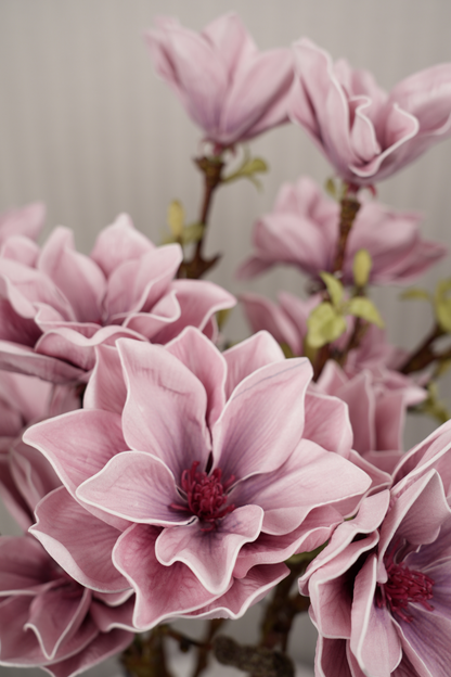 Faux Magnolia Elegant Flower Stem - Mauve