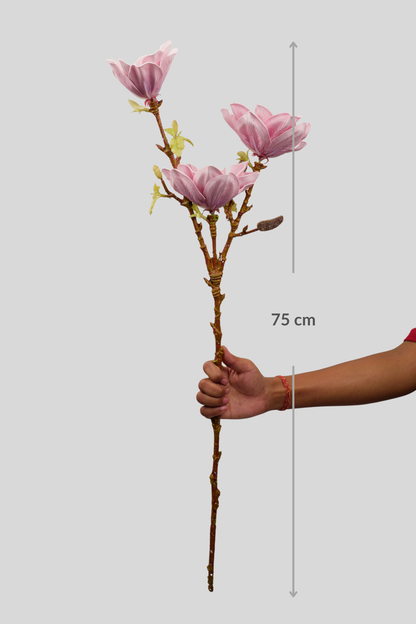 Faux Magnolia Elegant Flower Stem - Mauve