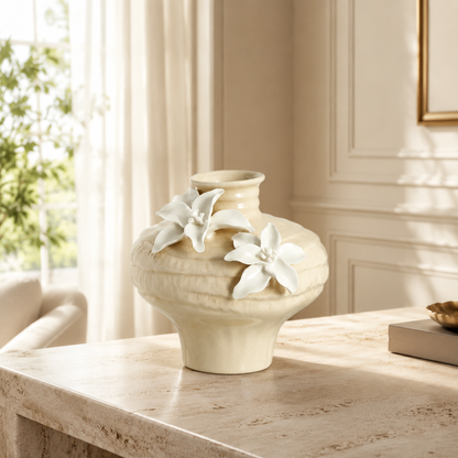 Serene Glazed Lily Vase
