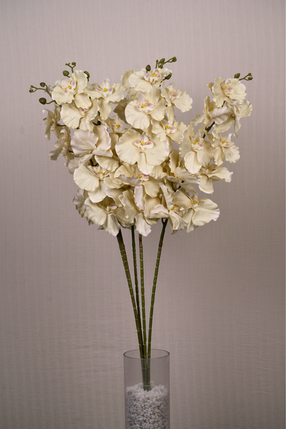 Faux Phalaenopsis Butterfly Orchid Flower Stem - Yellow