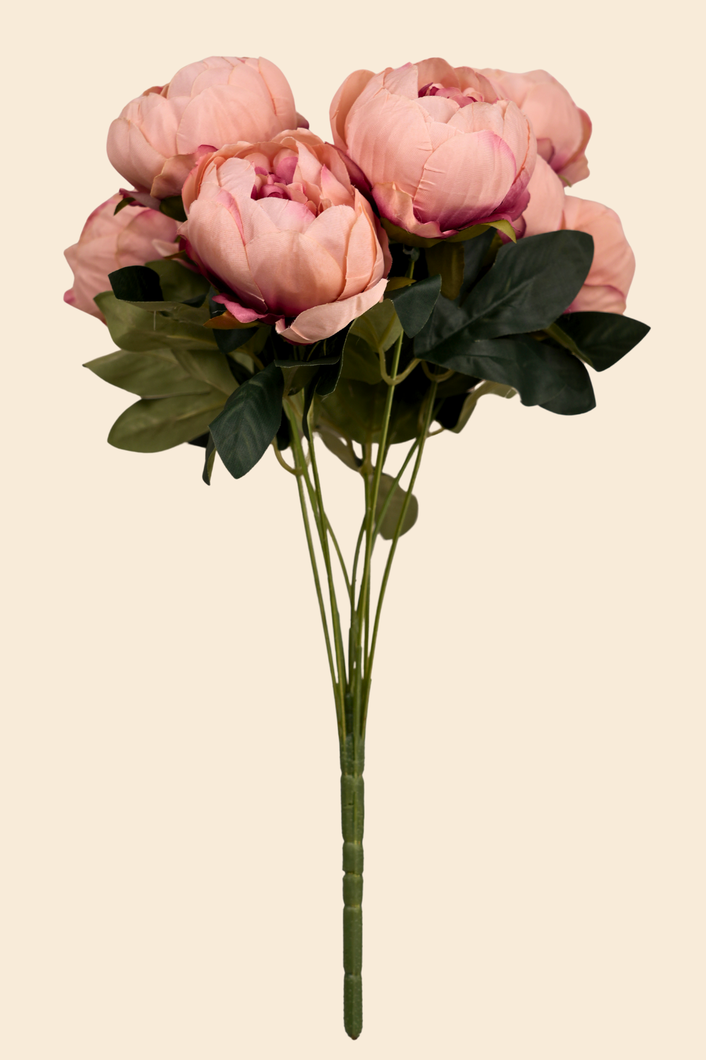 Faux Peonies Elegant Bloom Flower Stem - Peach