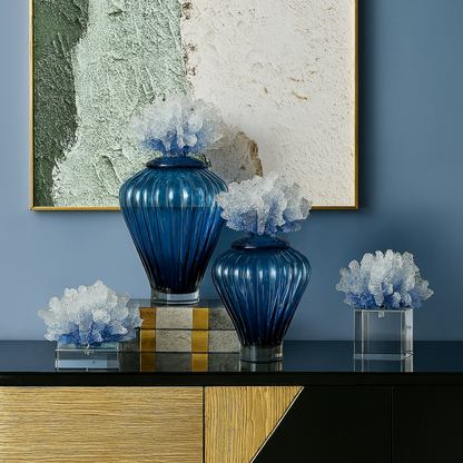 Azure Reef Coral Sculpture (Horizontal)