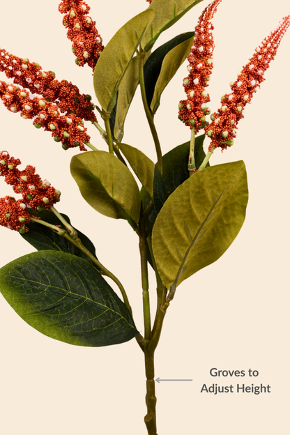 Faux Foxtail Amaranth Vibrant Flower Stem - Orange