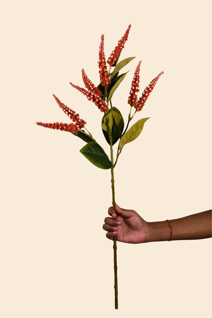 Faux Foxtail Amaranth Vibrant Flower Stem - Orange