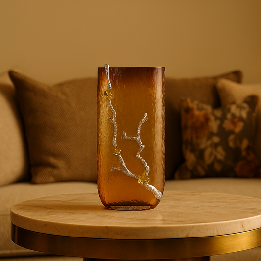 Golden Ember Vertical Glass Vase (Tall)