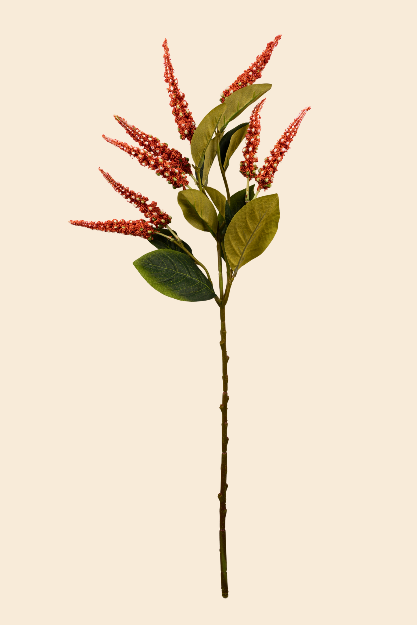 Faux Foxtail Amaranth Vibrant Flower Stem - Orange