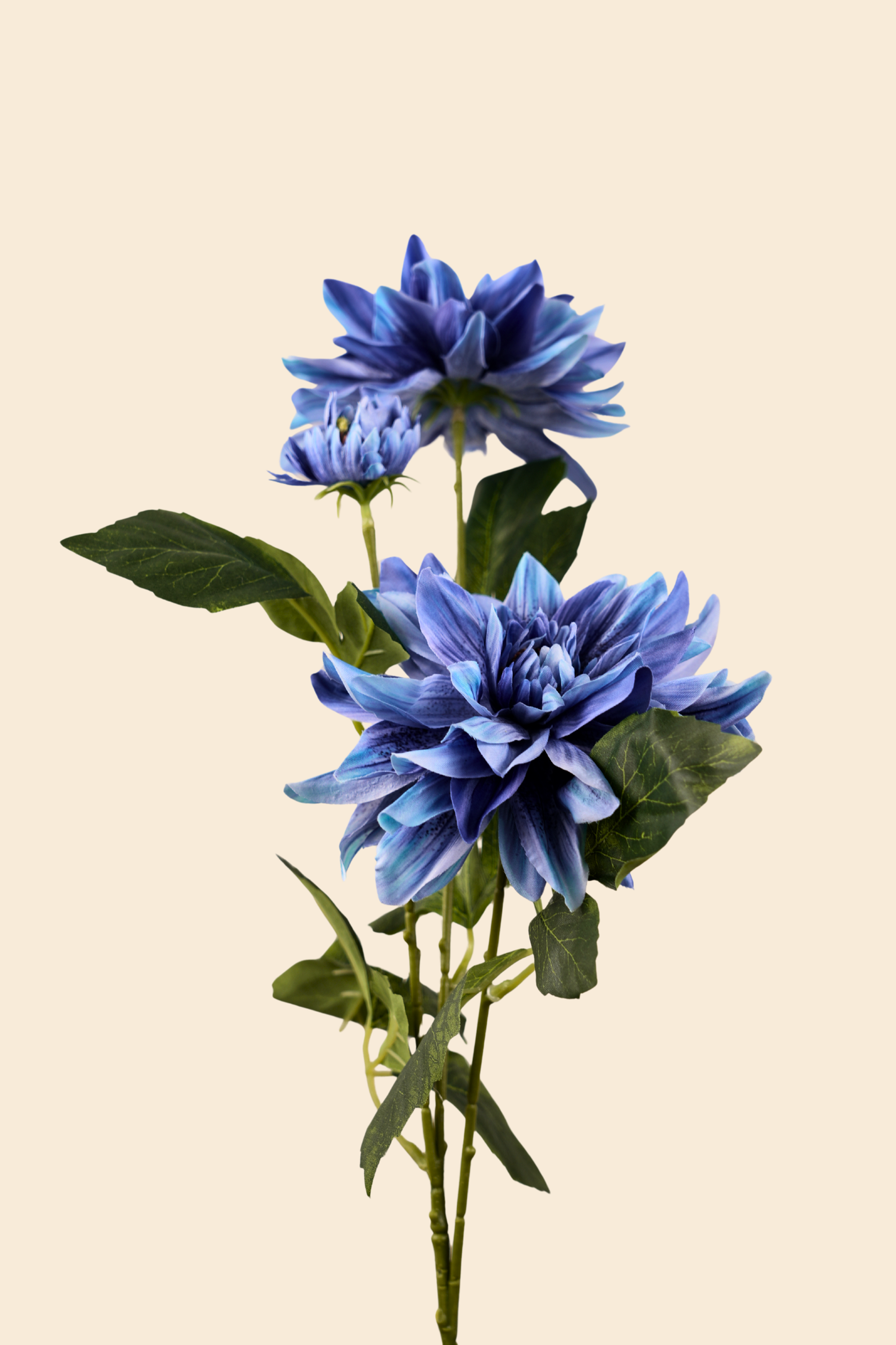 Faux Dahlia Luxe Flower Stem - Blue
