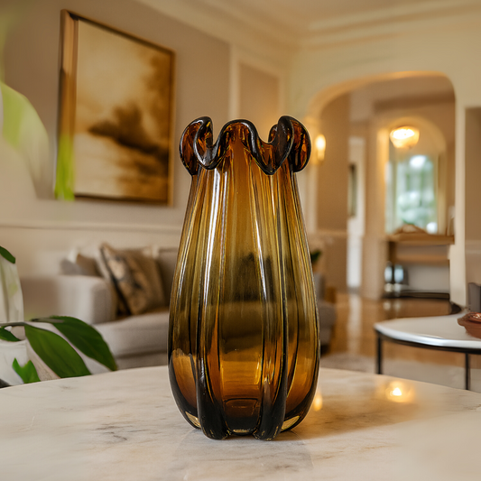 Golden Ember Glass Vase (Large)