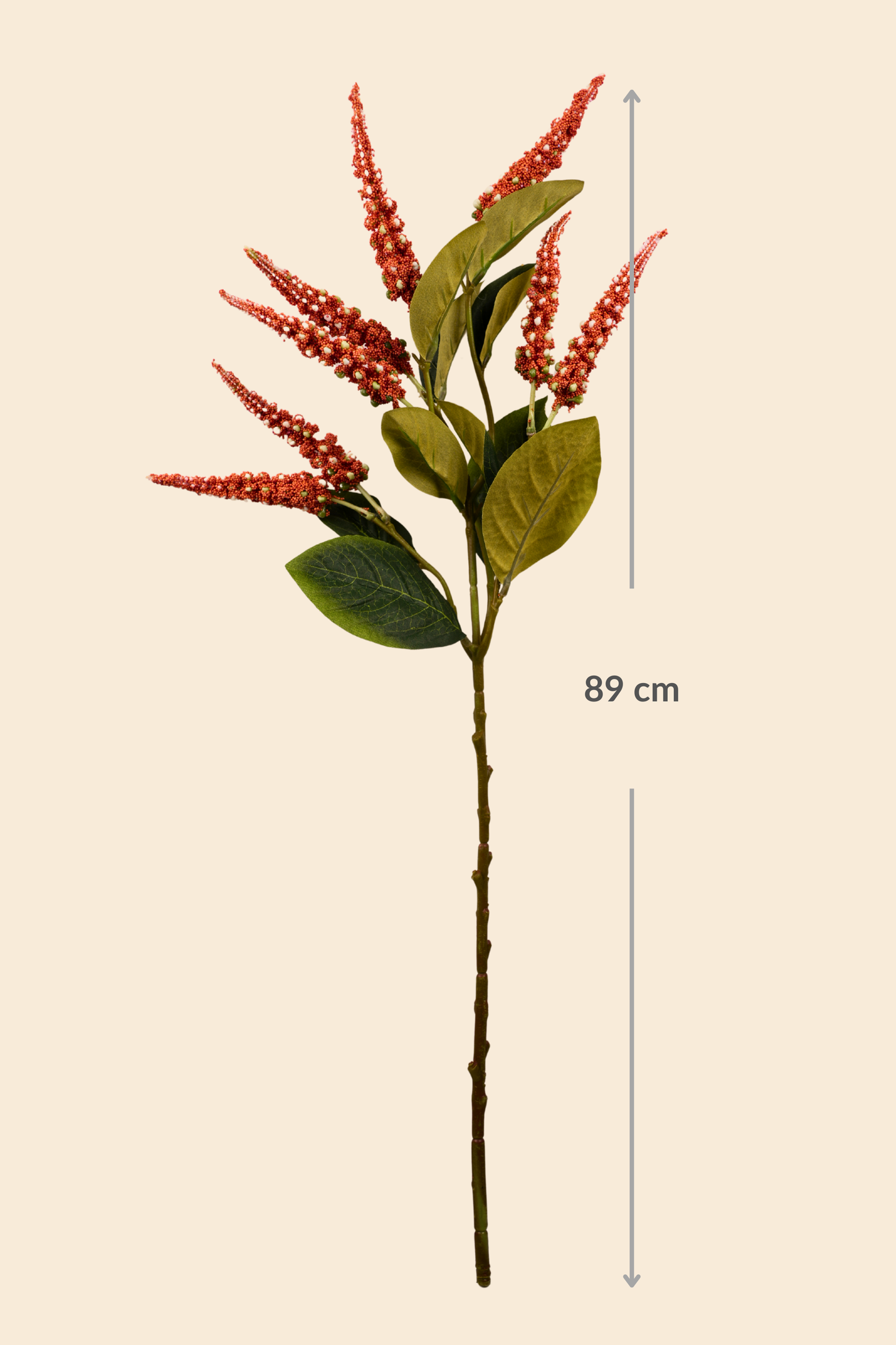 Faux Foxtail Amaranth Vibrant Flower Stem - Orange