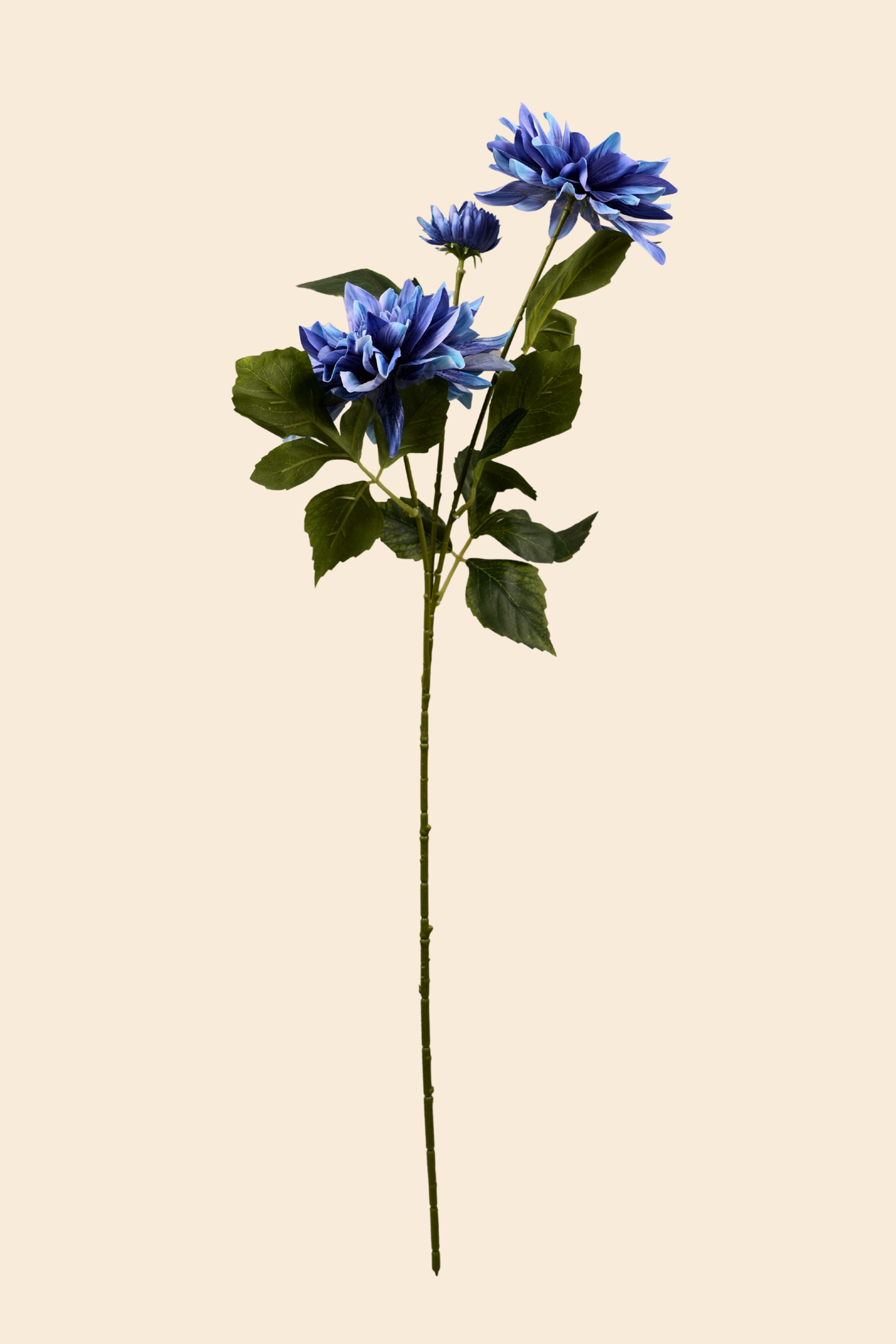 Faux Dahlia Luxe Flower Stem - Blue