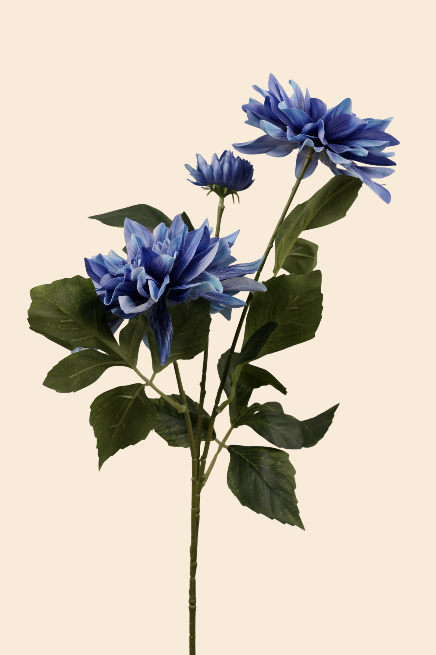Faux Dahlia Luxe Flower Stem - Blue