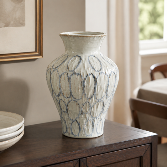 Mira Blue-Veined Stone Vase