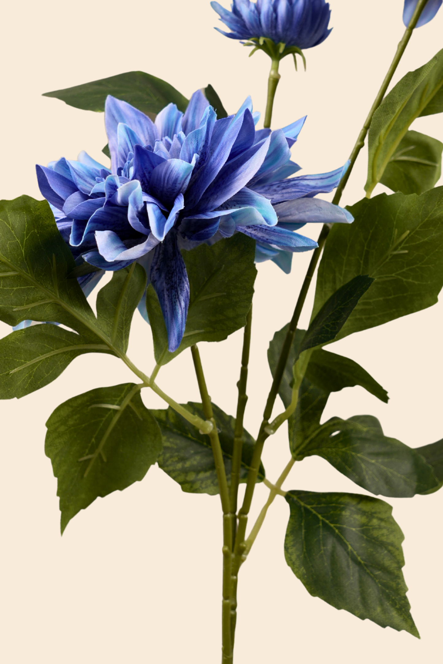 Faux Dahlia Luxe Flower Stem - Blue