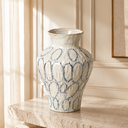 Mira Blue-Veined Stone Vase