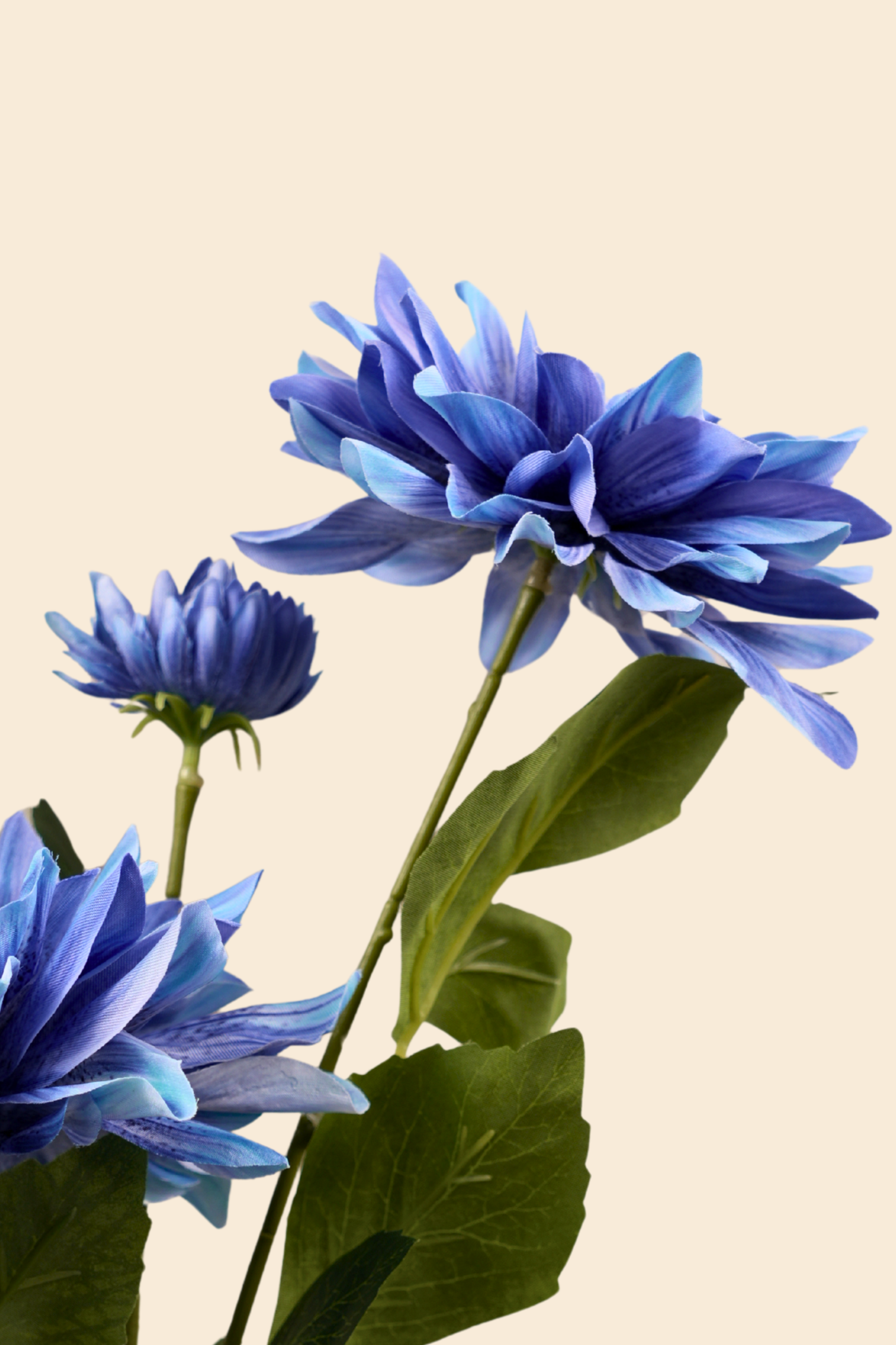 Faux Dahlia Luxe Flower Stem - Blue