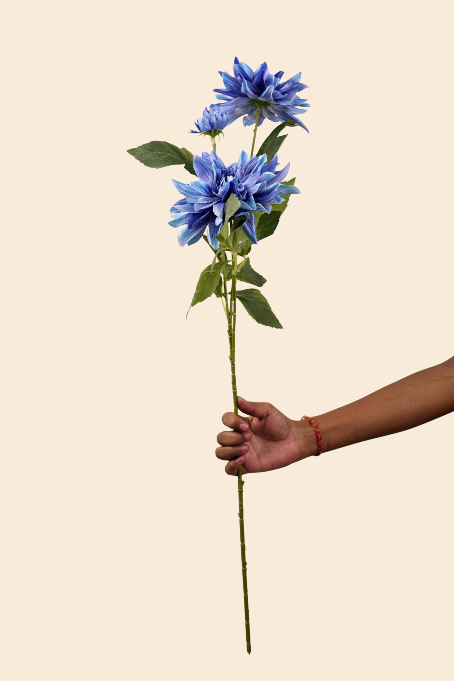 Faux Dahlia Luxe Flower Stem - Blue