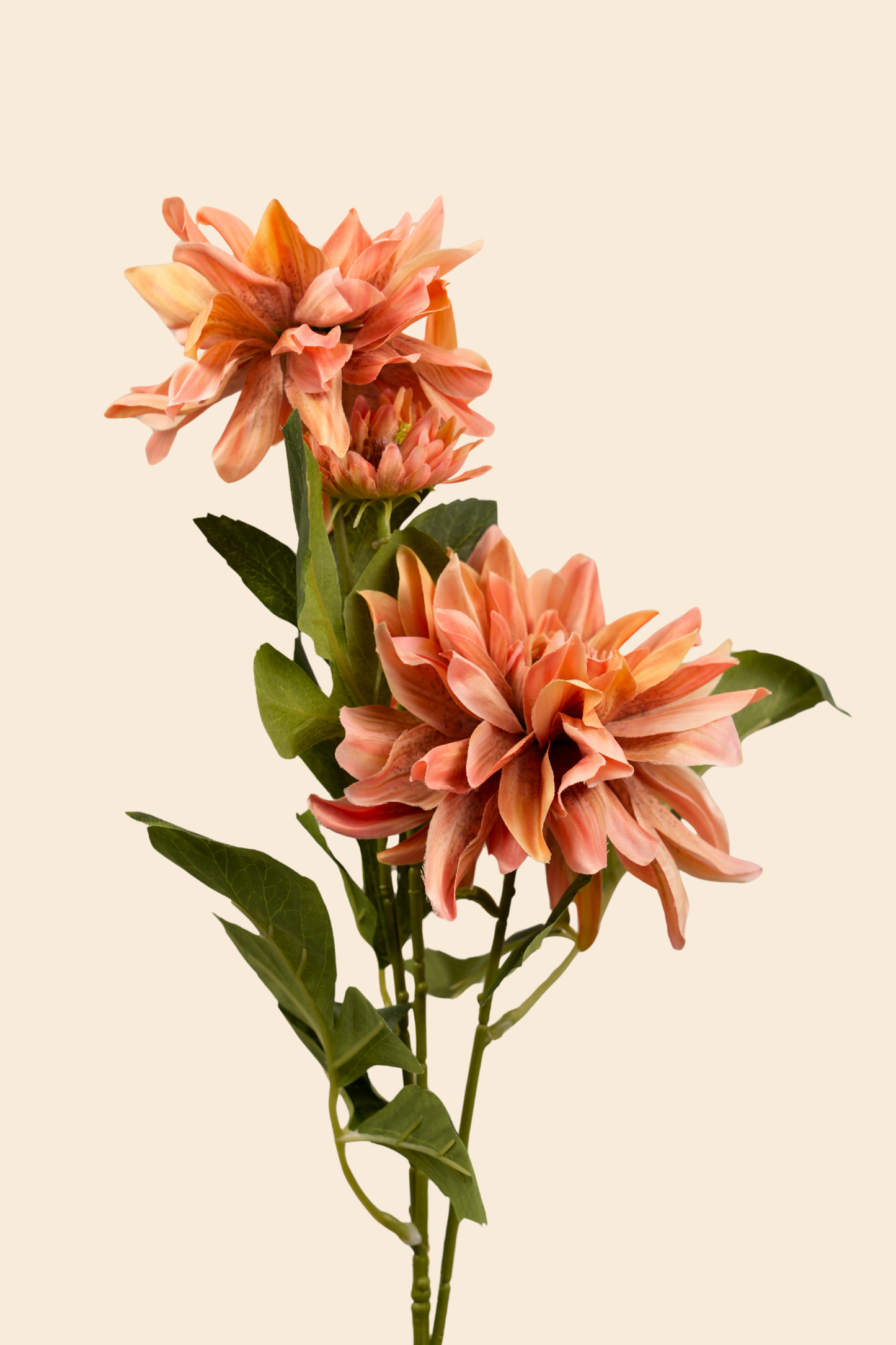 Faux Dahlia Luxe Flower Stem - Orange