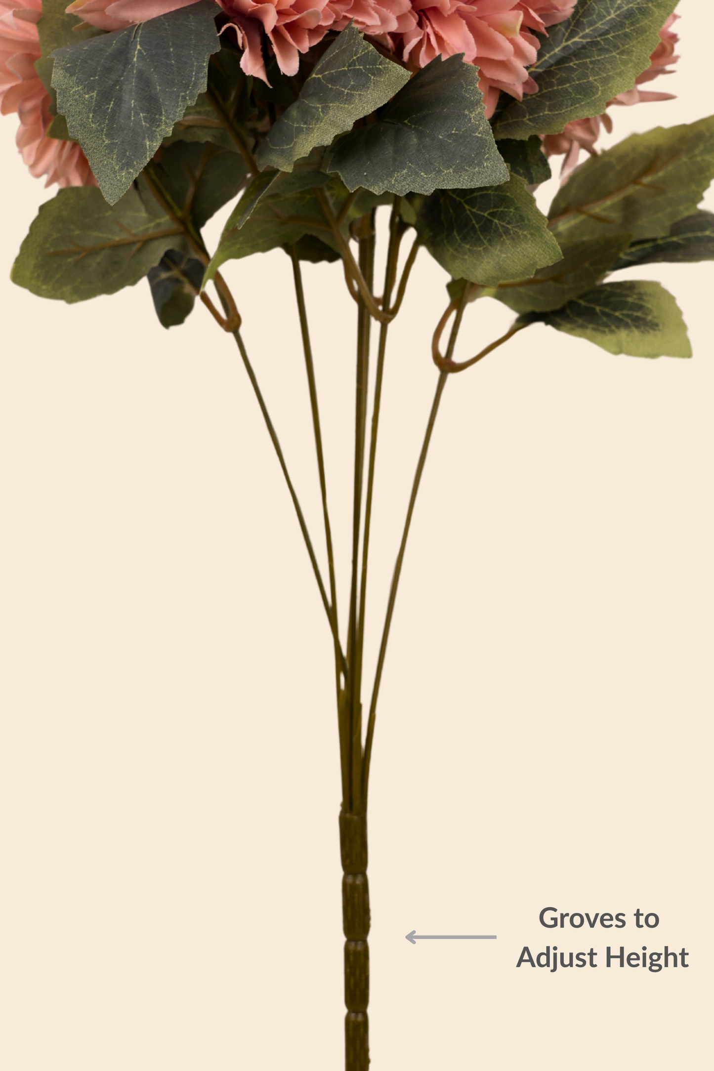 Faux Chrysanthemums Pompom Hairball Whimsical Flower Stem - Burnt Orange