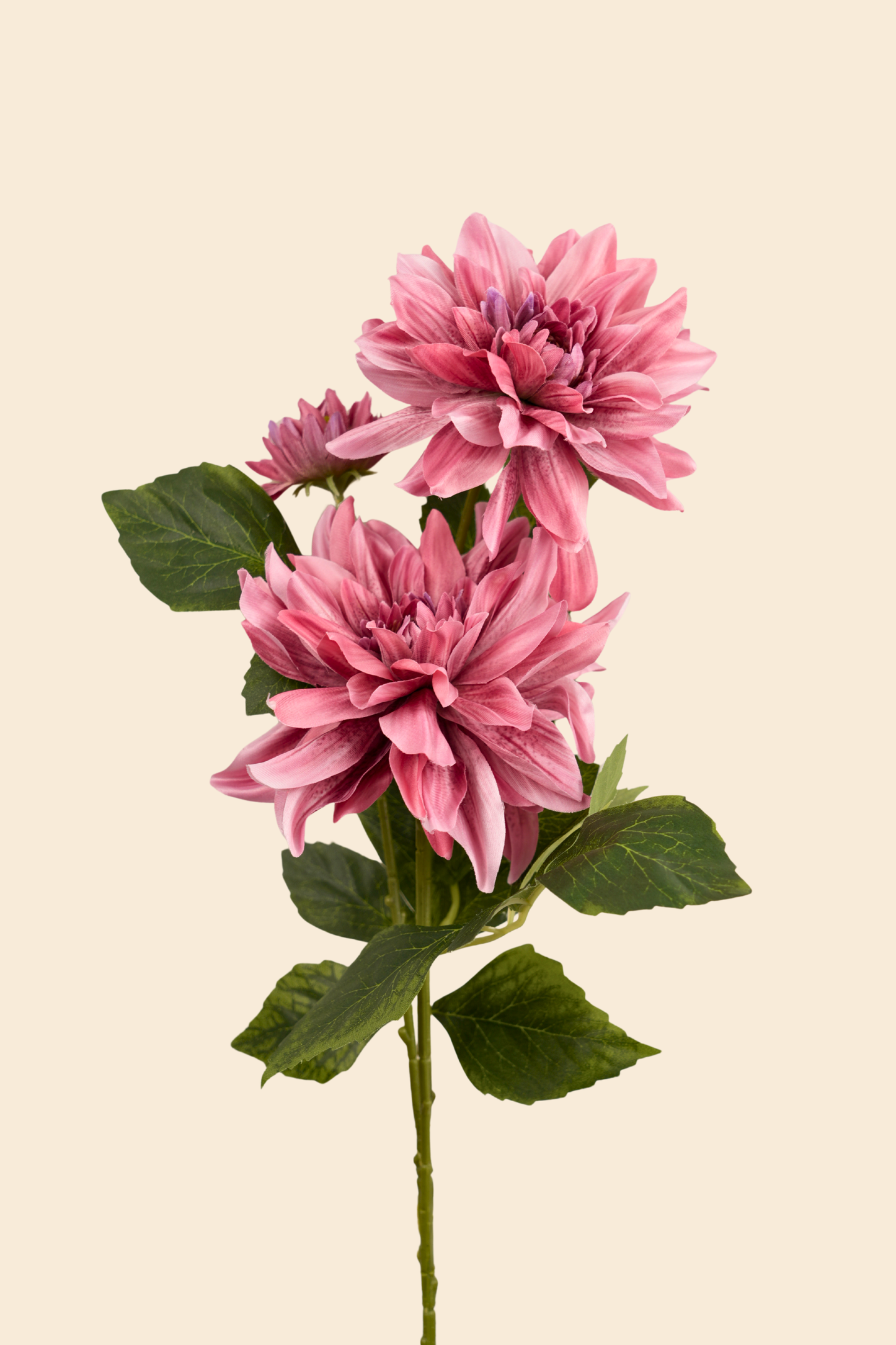 Faux Dahlia Luxe Flower Stem - Salmon Pink