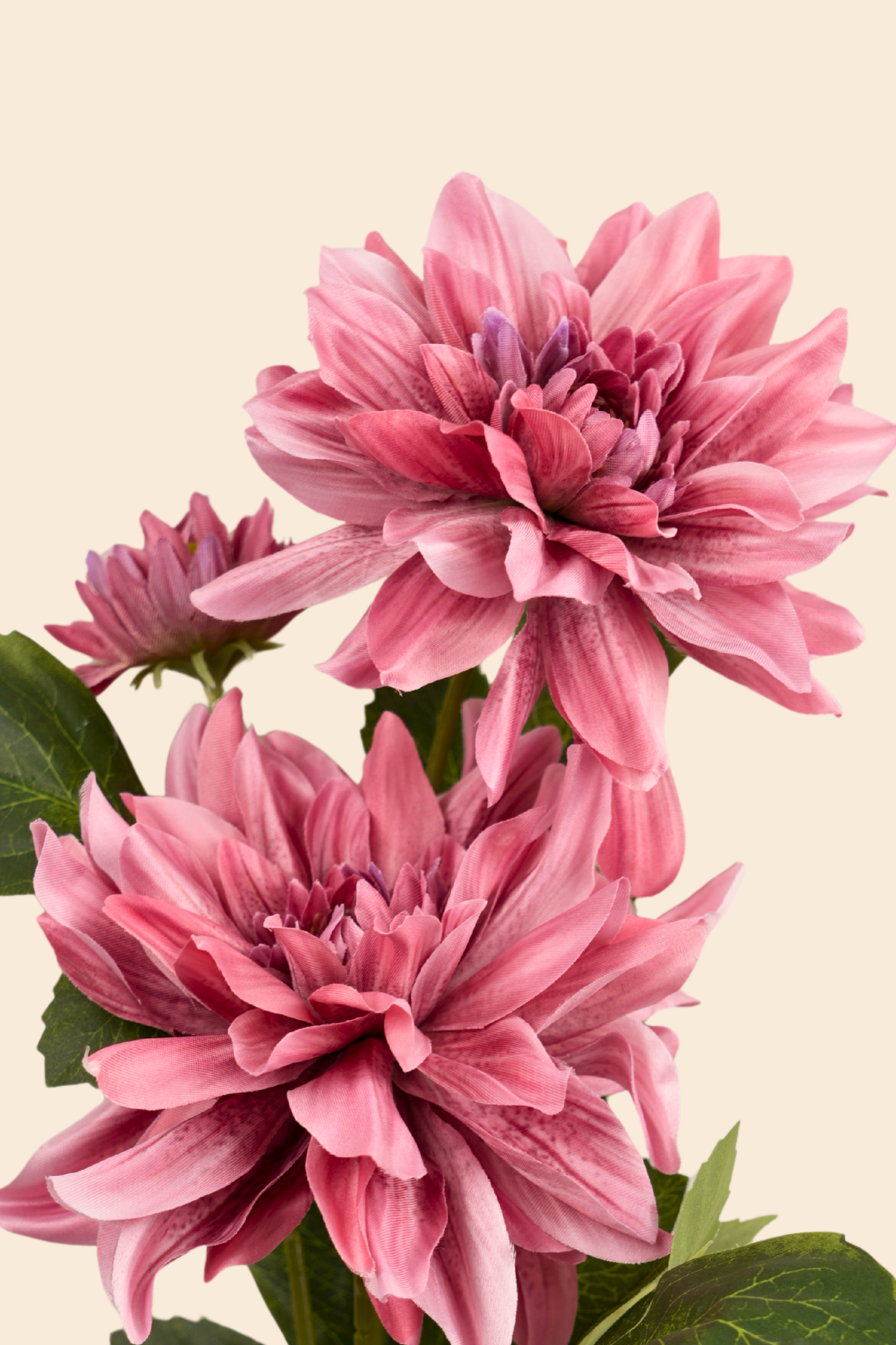 Faux Dahlia Luxe Flower Stem - Salmon Pink