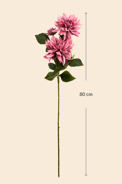 Faux Dahlia Luxe Flower Stem - Salmon Pink