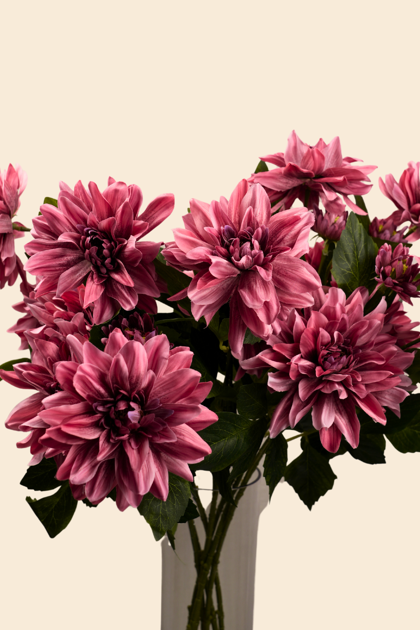 Faux Dahlia Luxe Flower Stem - Salmon Pink