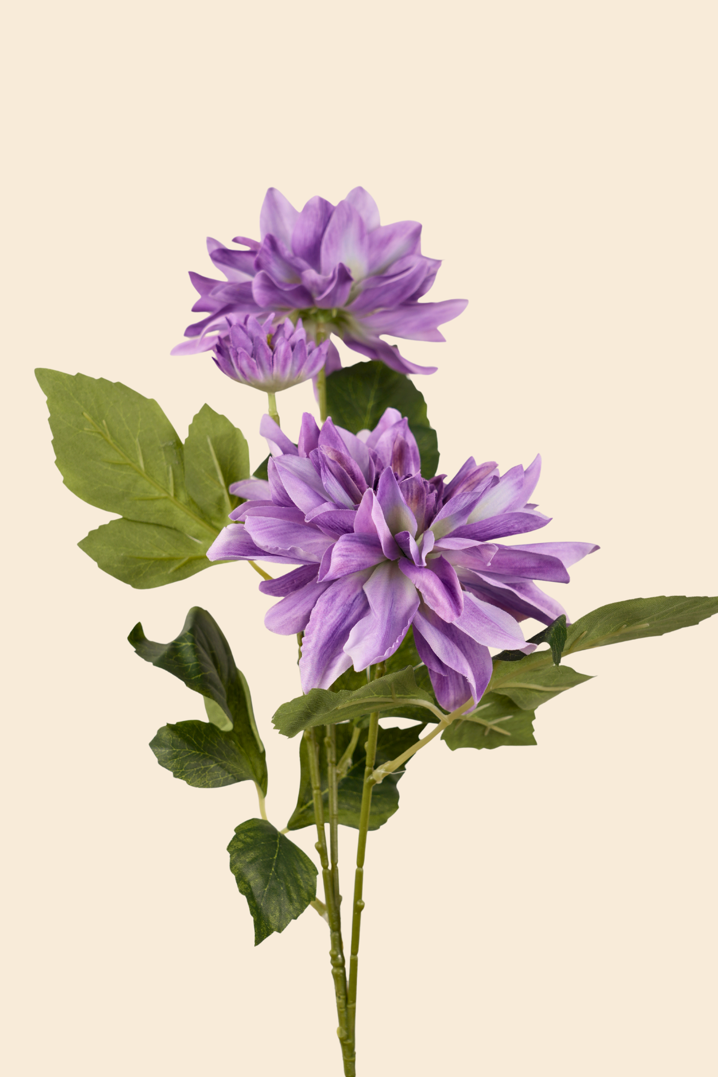 Faux Dahlia Luxe Flower Stem - Purple