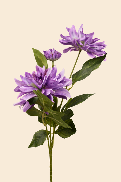 Faux Dahlia Luxe Flower Stem - Purple