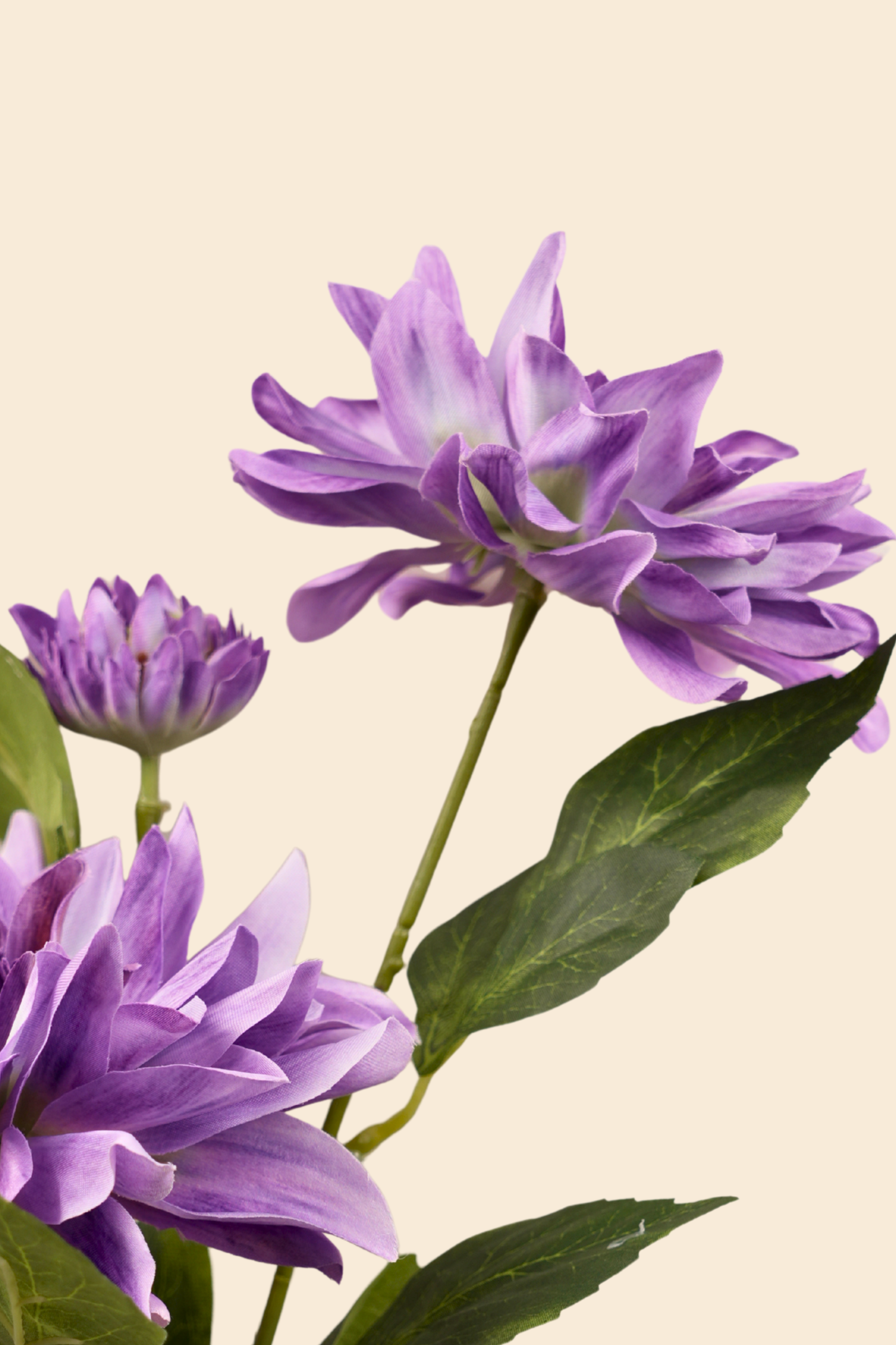Faux Dahlia Luxe Flower Stem - Purple