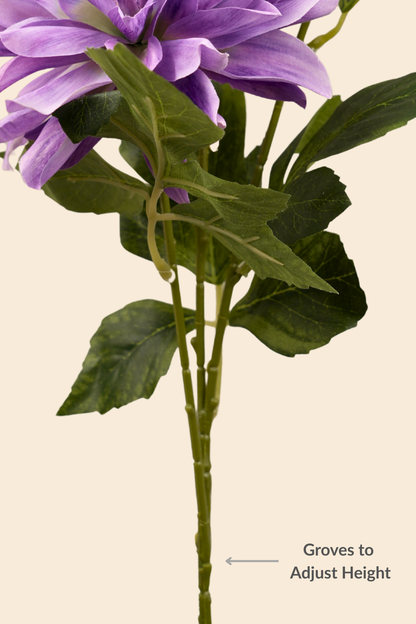 Faux Dahlia Luxe Flower Stem - Purple