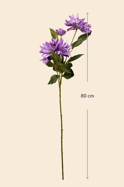 Faux Dahlia Luxe Flower Stem - Purple