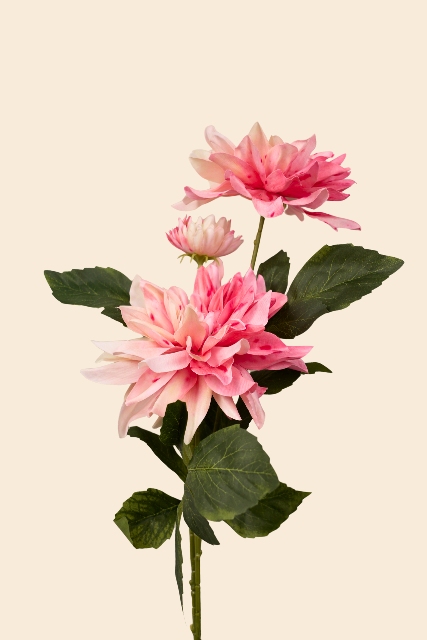 Faux Dahlia Luxe Flower Stem - Pink Peach Shaded