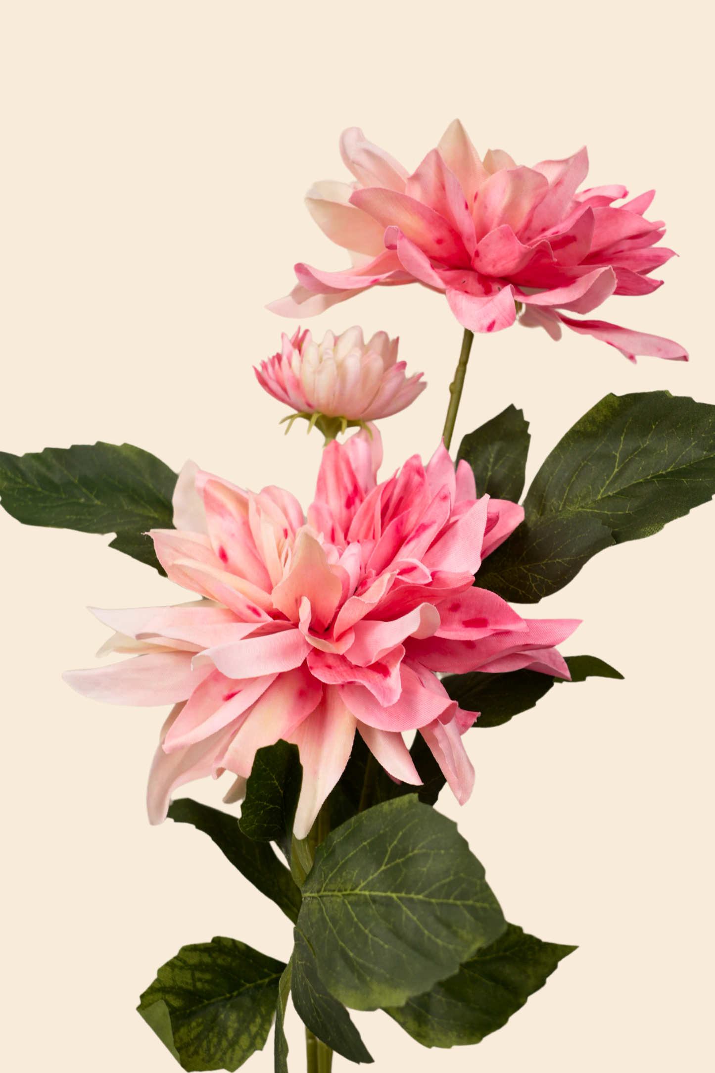 Faux Dahlia Luxe Flower Stem - Pink Peach Shaded