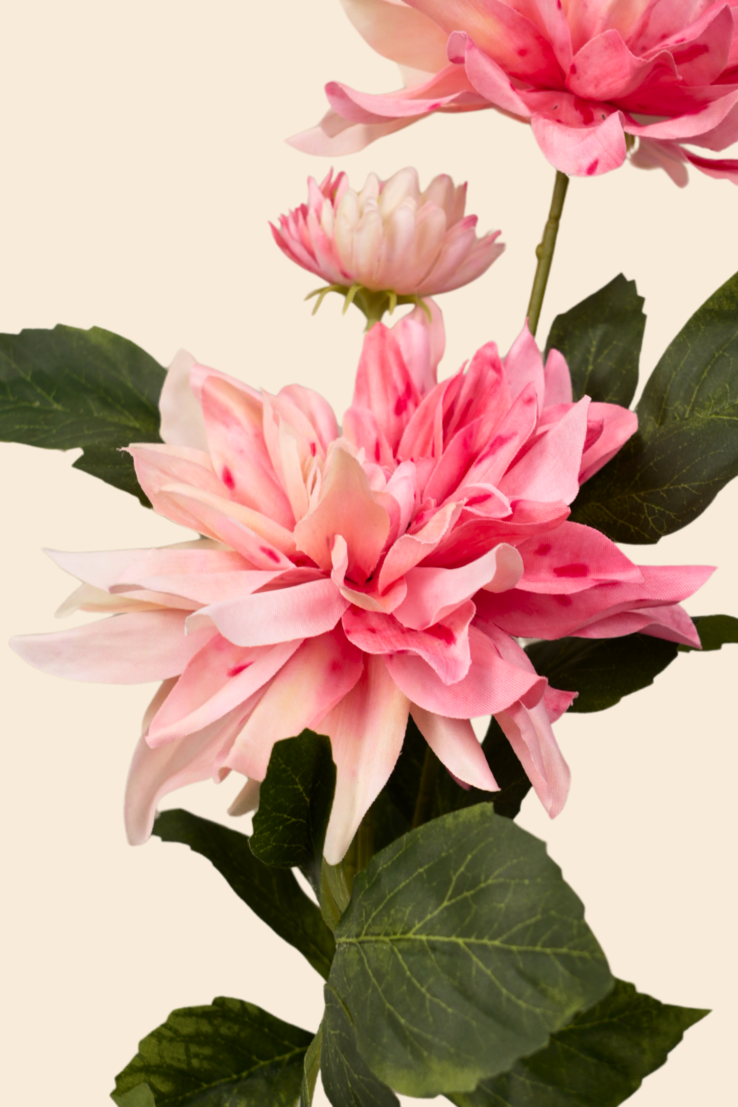 Faux Dahlia Luxe Flower Stem - Pink Peach Shaded