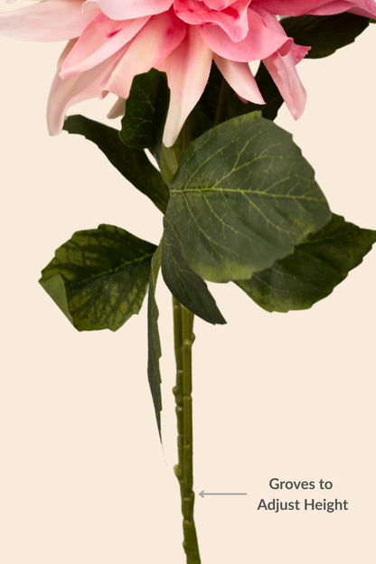 Faux Dahlia Luxe Flower Stem - Pink Peach Shaded