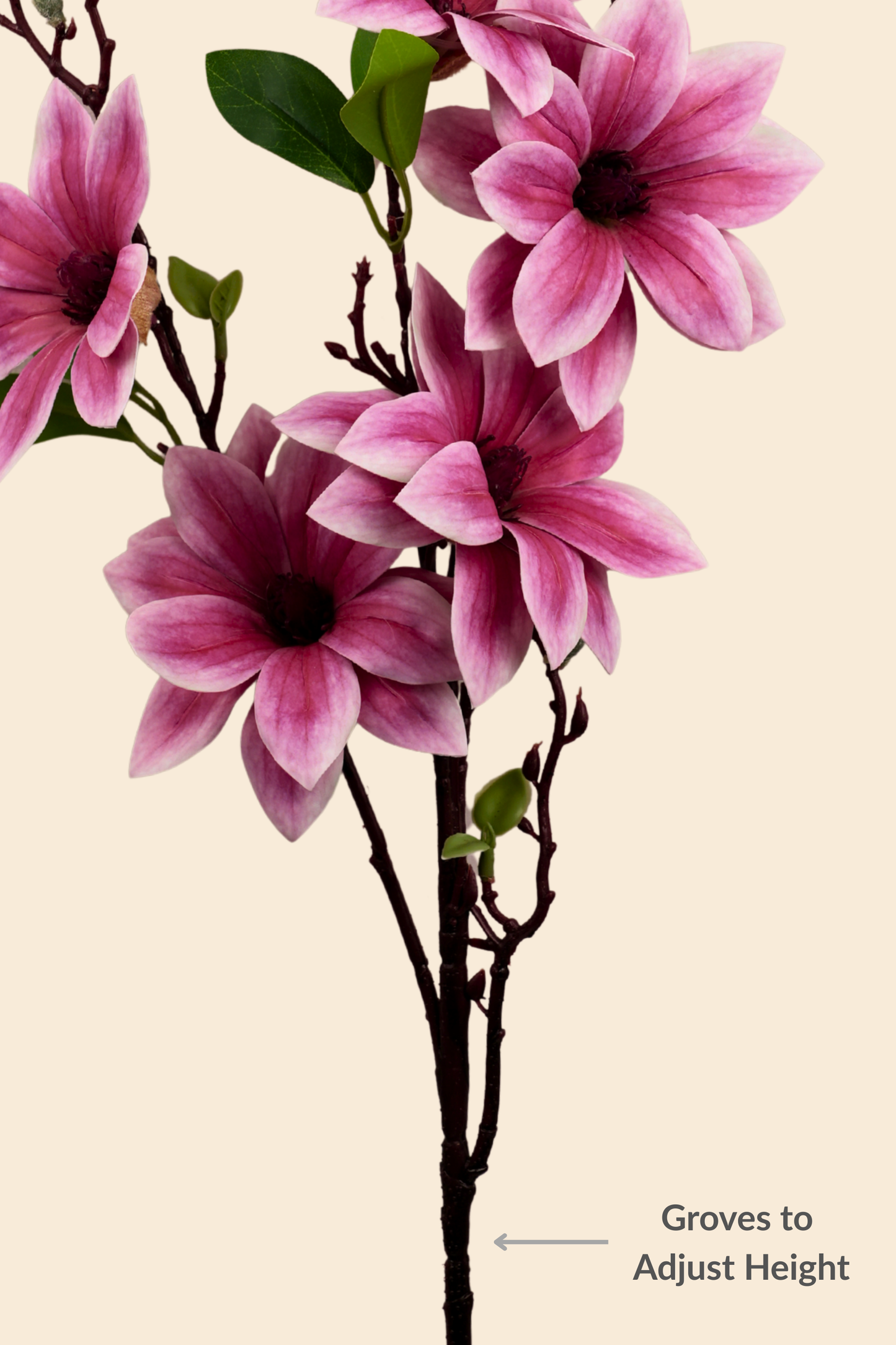 Faux Magnolia Timeless Flower Stem - Purple Pink