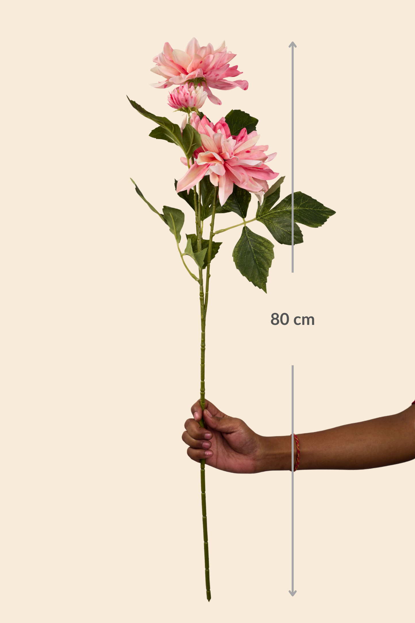 Faux Dahlia Luxe Flower Stem - Pink Peach Shaded