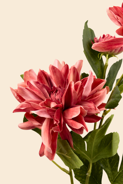 Faux Dahlia Luxe Flower Stem - Burnt Orange