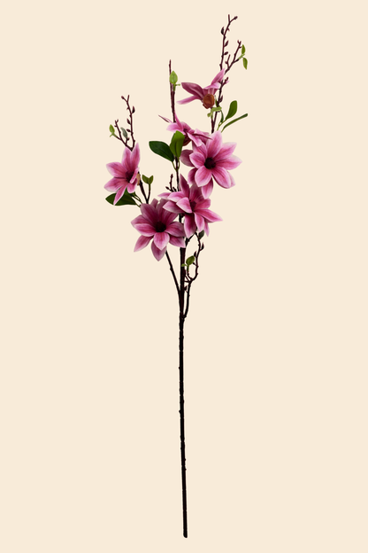 Faux Magnolia Timeless Flower Stem - Purple Pink