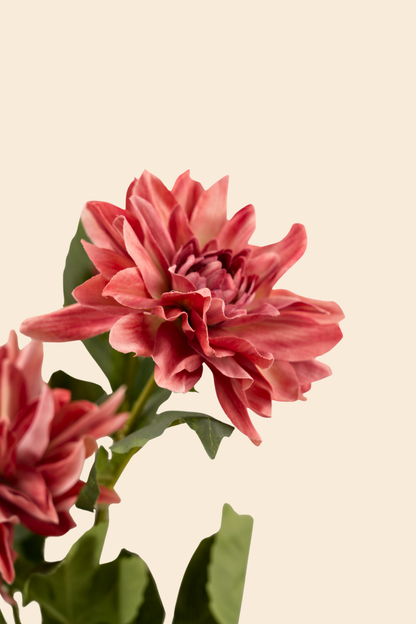Faux Dahlia Luxe Flower Stem - Burnt Orange