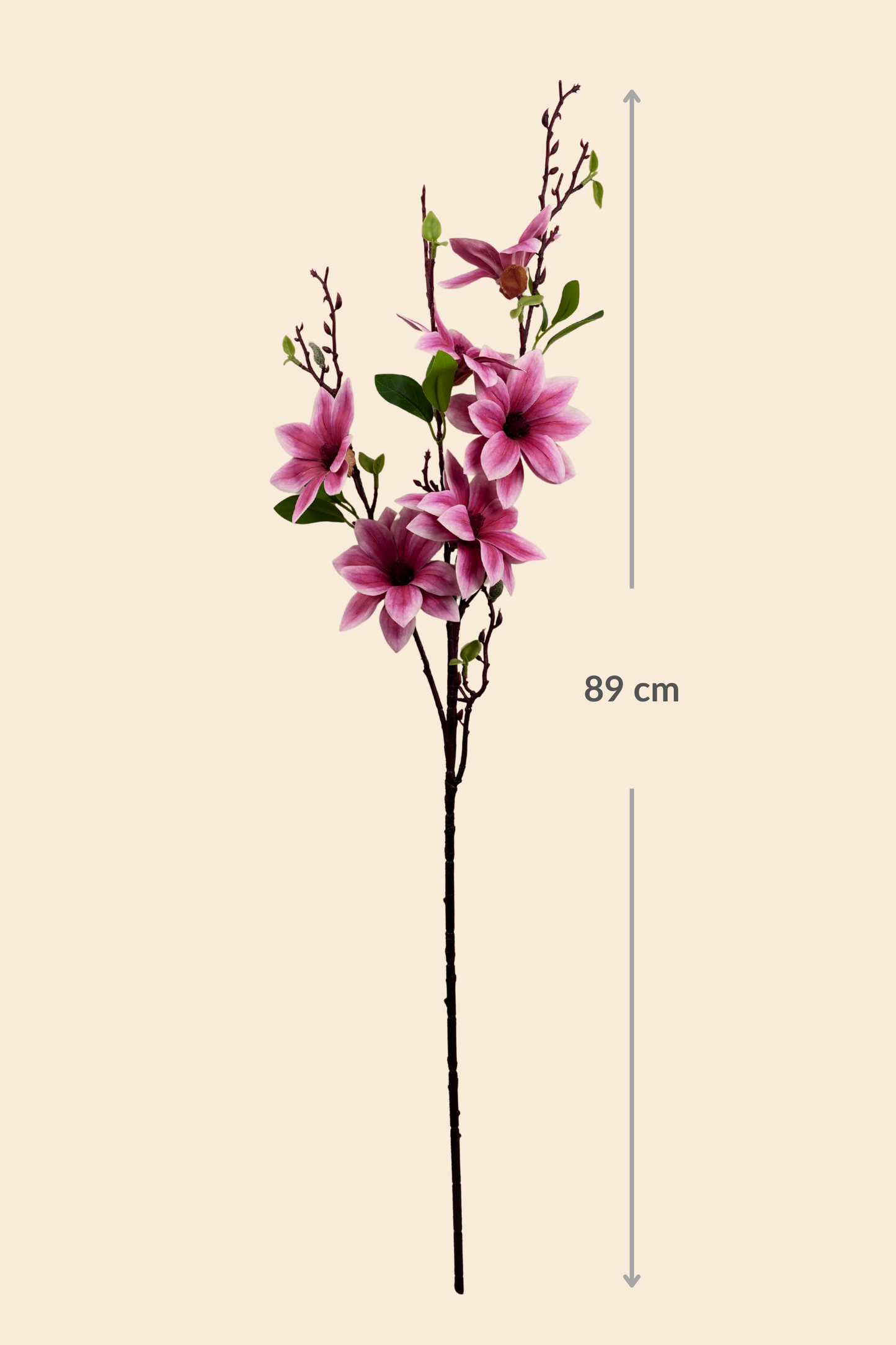 Faux Magnolia Timeless Flower Stem - Purple Pink