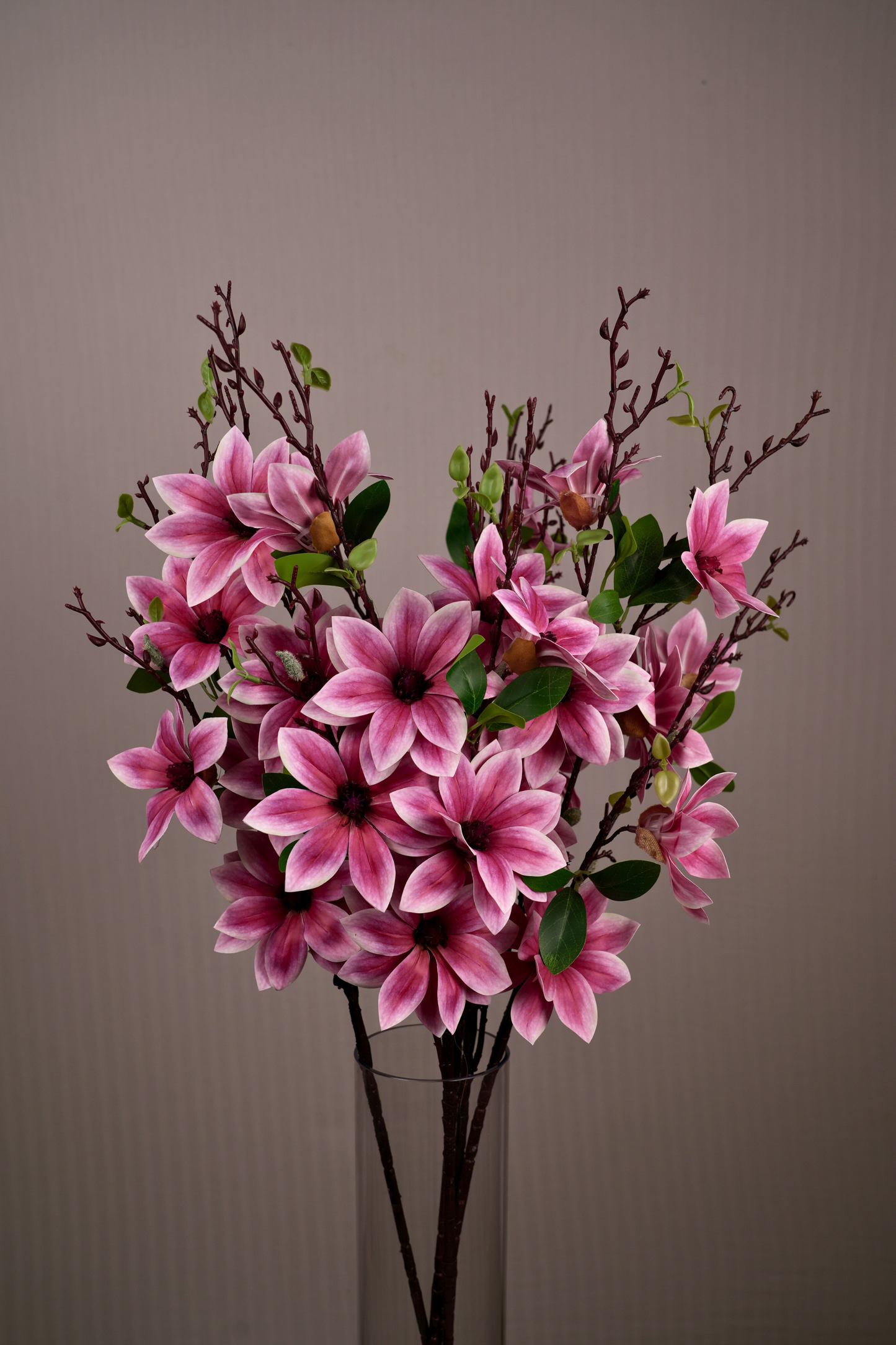 Faux Magnolia Timeless Flower Stem - Purple Pink
