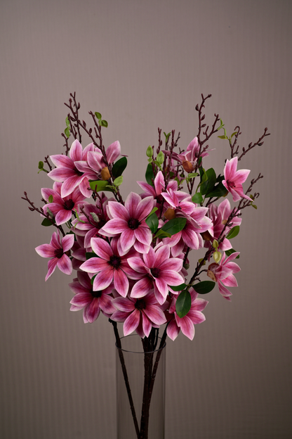Faux Magnolia Timeless Flower Stem - Purple Pink
