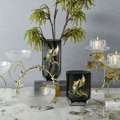 Emerald Ash Vertical Glass Vase (Small)
