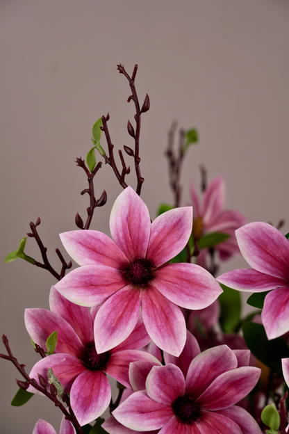 Faux Magnolia Timeless Flower Stem - Purple Pink
