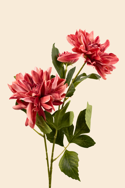 Faux Dahlia Luxe Flower Stem - Burnt Orange
