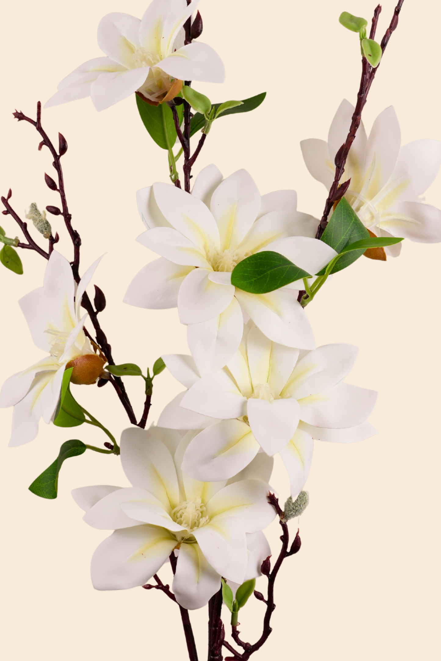 Faux Magnolia Timeless Flower Stem - White